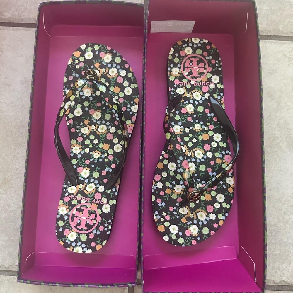 Tory Burch Floral Flip Flops 6